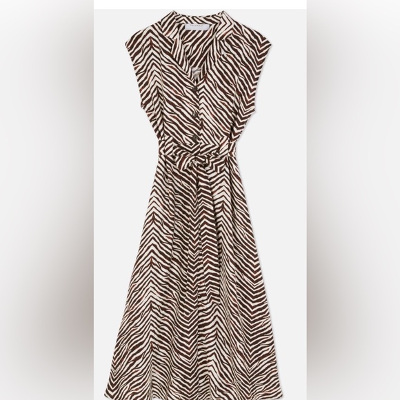 Primark Dresses & Skirts - Primark Brown and Cream Zebra Print Midi Dress